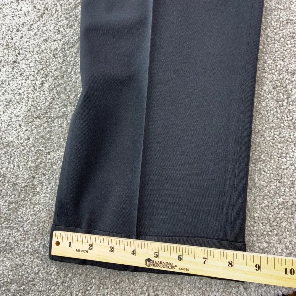 Jos A Banks Executive Collection Mens 36x30 Black Pleated Cuffed Career Trousers